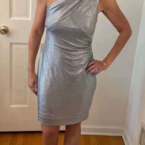 Silver One-Shoulder Dress